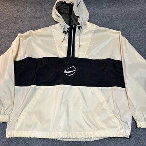 Vintage Nike Center Swoosh White Back Windbreaker Rare Size L Large